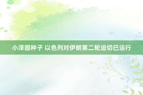小泽圆种子 以色列对伊朗第二轮迫切已运行
