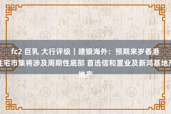 fc2 巨乳 大行评级｜建银海外：预期来岁香港住宅市集将涉及周期性底部 首选信和置业及新鸿基地产