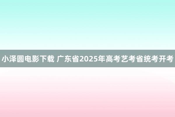 小泽圆电影下载 广东省2025年高考艺考省统考开考