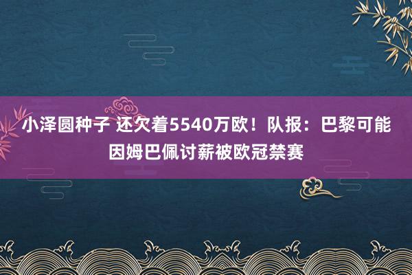 小泽圆种子 还欠着5540万欧！队报：巴黎可能因姆巴佩讨薪被欧冠禁赛