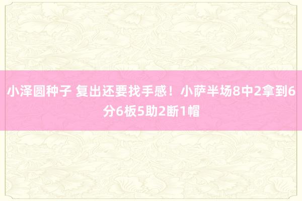 小泽圆种子 复出还要找手感！小萨半场8中2拿到6分6板5助2断1帽