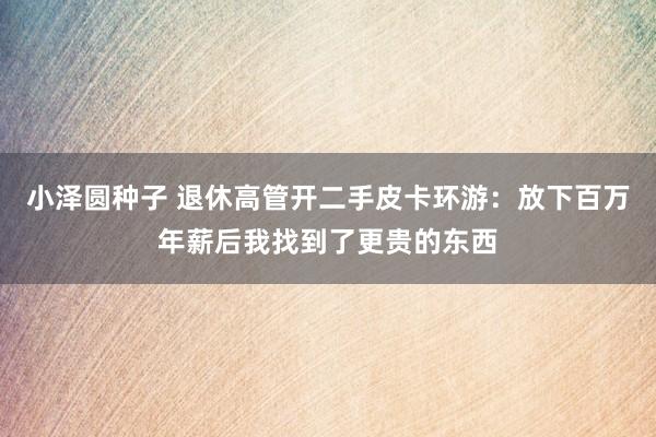 小泽圆种子 退休高管开二手皮卡环游：放下百万年薪后我找到了更贵的东西