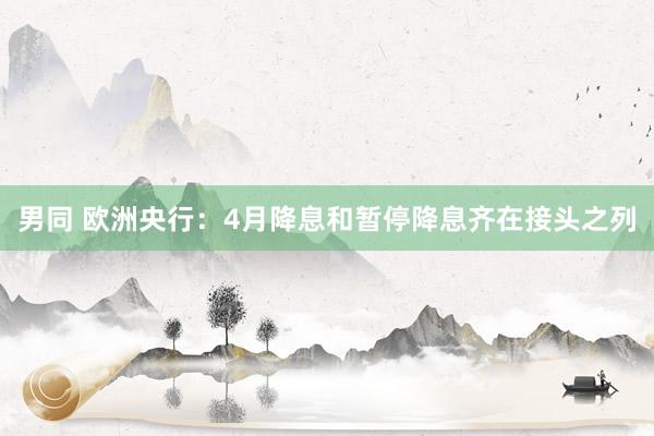 男同 欧洲央行：4月降息和暂停降息齐在接头之列