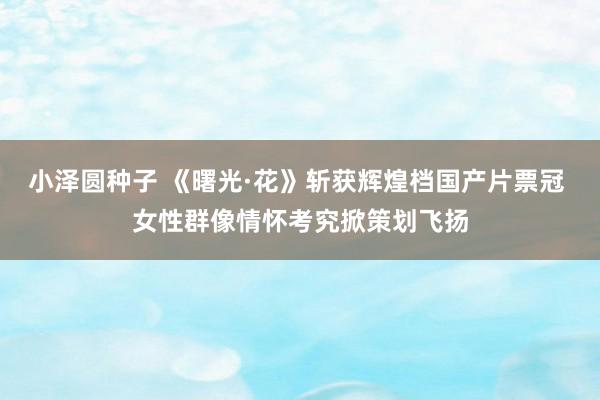 小泽圆种子 《曙光·花》斩获辉煌档国产片票冠 女性群像情怀考究掀策划飞扬