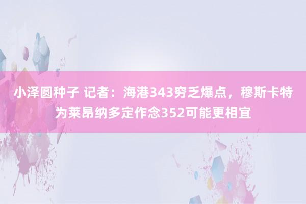 小泽圆种子 记者：海港343穷乏爆点，穆斯卡特为莱昂纳多定作念352可能更相宜