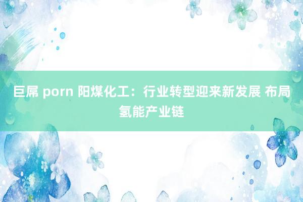 巨屌 porn 阳煤化工：行业转型迎来新发展 布局氢能产业链