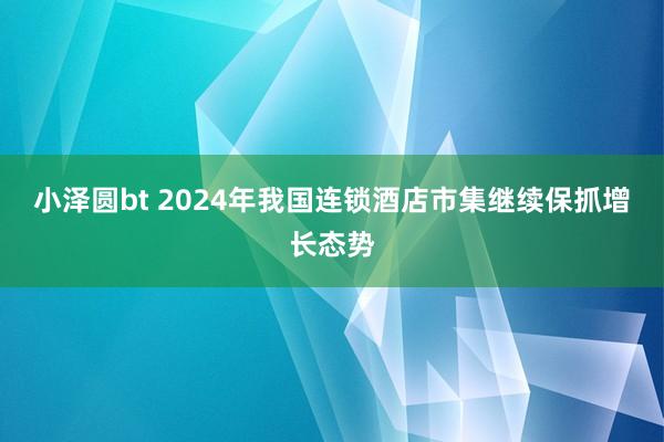 小泽圆bt 2024年我国连锁酒店市集继续保抓增长态势