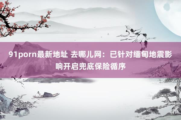 91porn最新地址 去哪儿网：已针对缅甸地震影响开启兜底保险循序